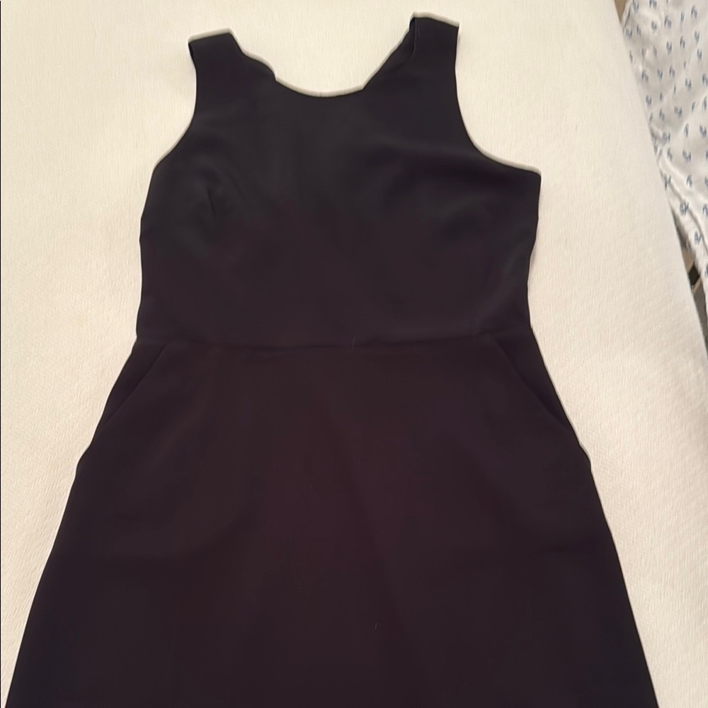 Loft Black Sleeveless Dress with Cross Back